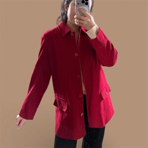 Vintage Harve Benard Classic Red Wool Coat Women’s Sz 12 Pea Coat